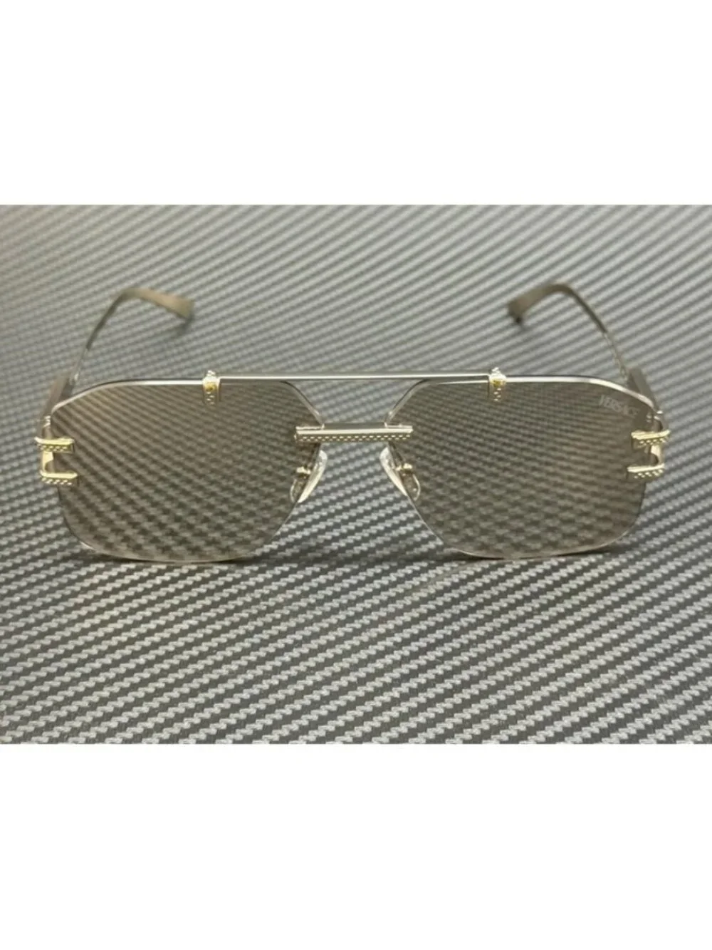 New Versace Men Silver Sunglasses 60-13-140